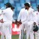 Pakistan Test squad greeting Aussie players after an innings